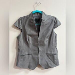 Club Monaco Gray Vest Blazer Top, Casual Minimalist Outerwear Shirt, Pockets
